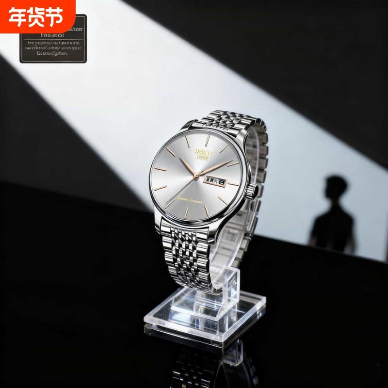 正品名牌钢带商务防水石英腕表高级感男士男款手表全自动非机械表