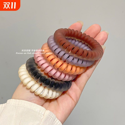 韩版新款磨砂电话线发圈ins风高弹力皮筋学生女扎头发绳头饰头绳