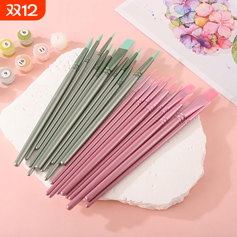 画笔油画数字油画笔专用刷子石膏娃娃画画笔刷diy丙烯颜料填色涂色笔套装水彩工具填充颜料笔上色毛笔勾线笔
