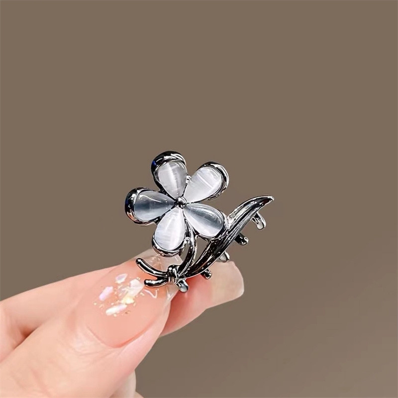 气质猫眼小花朵抓夹小号鲨鱼夹子