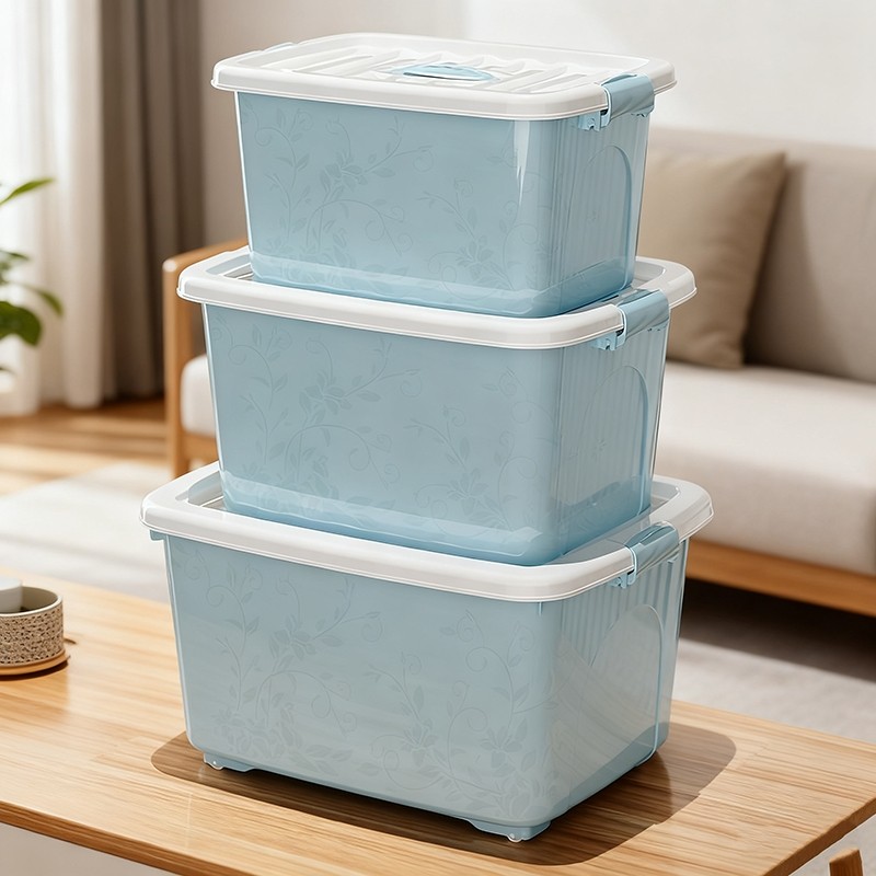 收纳箱家用衣服收纳盒大容量塑料周转箱客厅宿舍储物箱子整理盒子