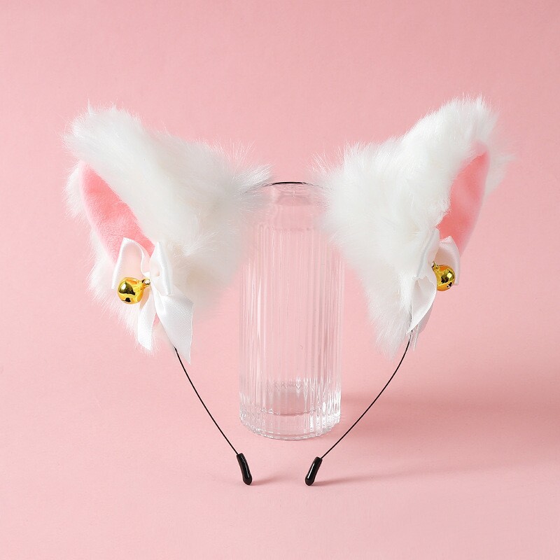 情趣内衣配饰可爱猫耳朵发箍女网红头箍兔耳cos魅力发饰颈环白色