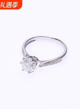 925纯银镶钻戒指加工六爪简约情侣对戒求婚莫桑钻锆石女钻石指环