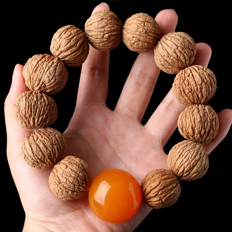 天然野外生老树文玩核桃手持串原色金丝猴细纹高桩单圈盘把件正宗