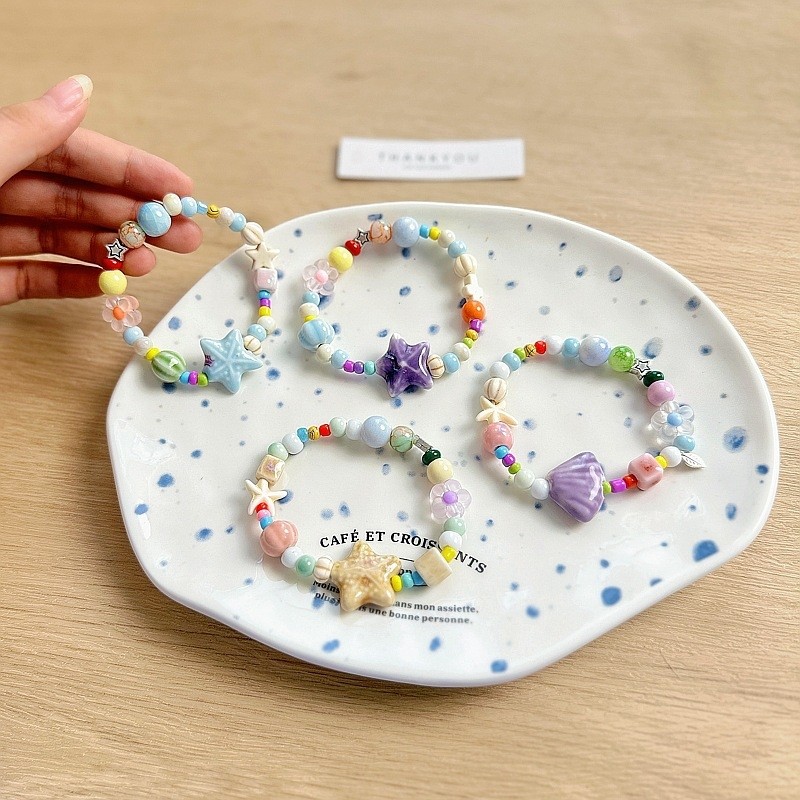 陶瓷手链小众设计高级感女甜美百搭文艺简约小清新海洋系列手串女