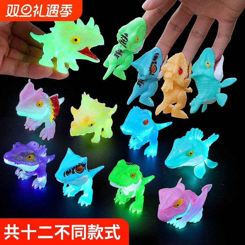 侏罗纪咬手指动物恐龙男孩2-6岁5关节可动霸王龙仿真模型玩具夜光