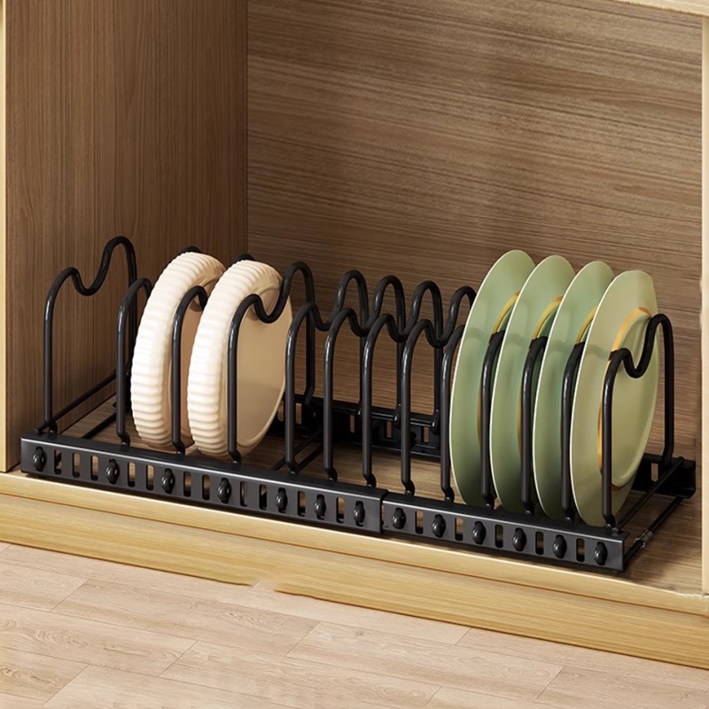 锅盖架厨房可伸缩置物架子橱柜内