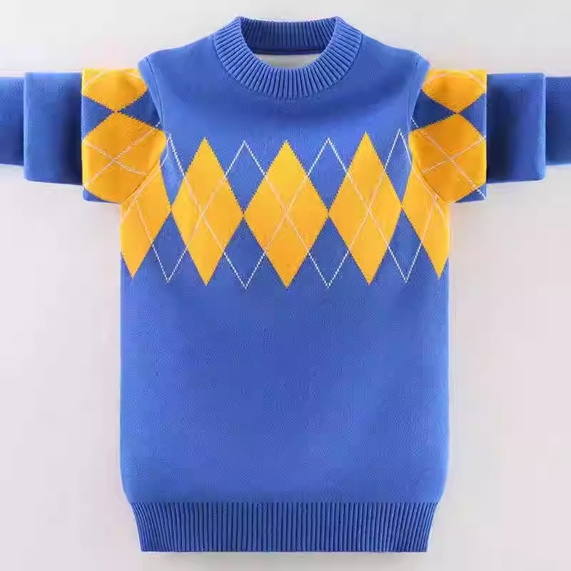 男童套头毛衣儿童羊绒衫针织衫中大童羊毛衫秋冬宝宝打底加厚圆领