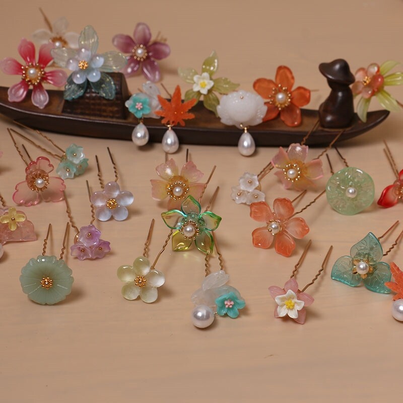 汉服明制头饰凤凰项链超仙 古风发簪头冠女古装套装发饰