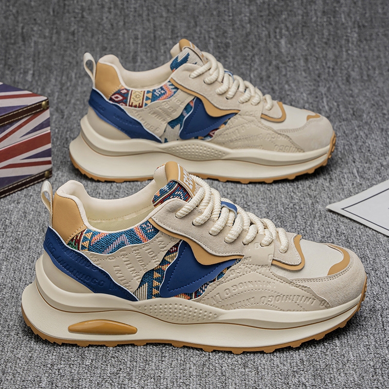 品牌断码春季新款男鞋厚底增高老爹鞋防滑耐磨运动板鞋子男款时尚