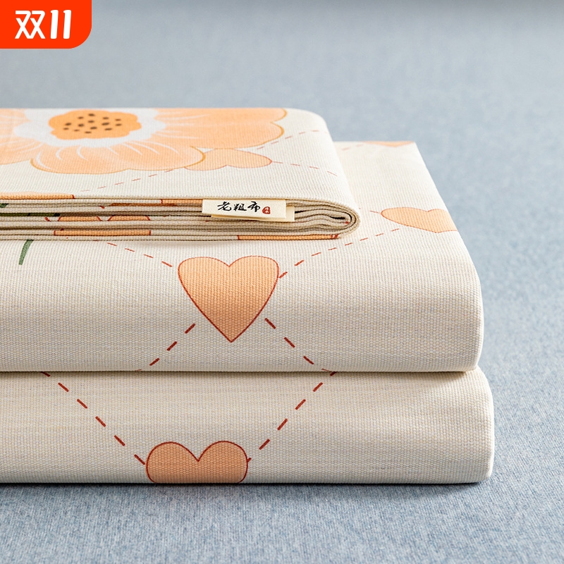 四季通用纯棉老粗布床单单件全棉