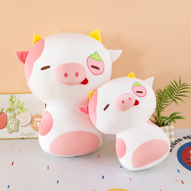 可爱软萌小猪公仔毛绒玩偶治愈系布娃娃女生安抚睡觉抱枕礼物草莓