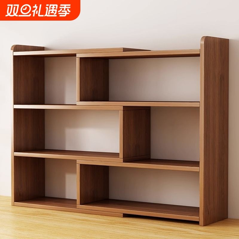 桌面置物架书架靠墙书柜学生家用收纳柜靠墙边出租屋可伸缩书架