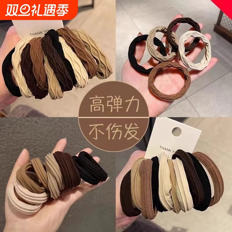 网红高弹力耐用皮筋女扎头发圈皮套女头绳加粗发绳头饰不伤发加宽