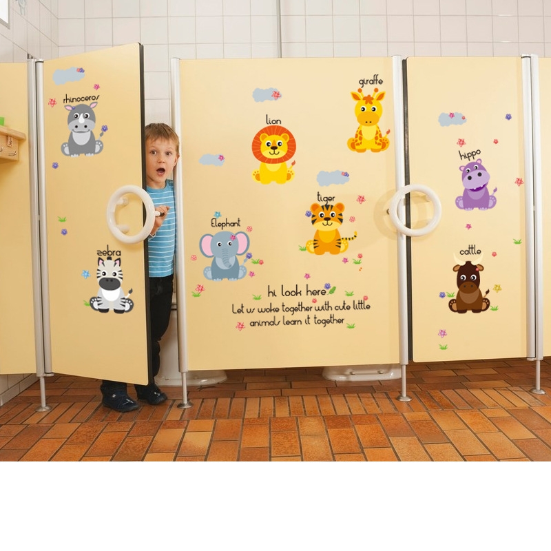 新款上市SK7053 动物排排坐 儿童房幼儿园卡通装饰墙店铺装饰逼真