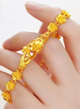 爱心玫瑰手链金手链时尚女