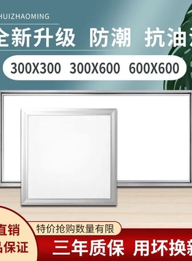 集成吊顶led灯300x300x600铝扣板厨房卫生间灯30x60嵌入式平板灯
