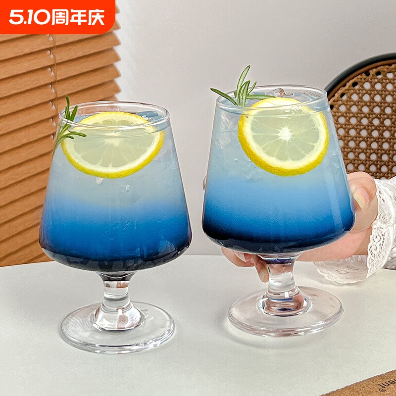 饮料矮脚玻璃杯红酒杯调酒杯鸡尾酒杯饮品杯水杯杯子高级感家用