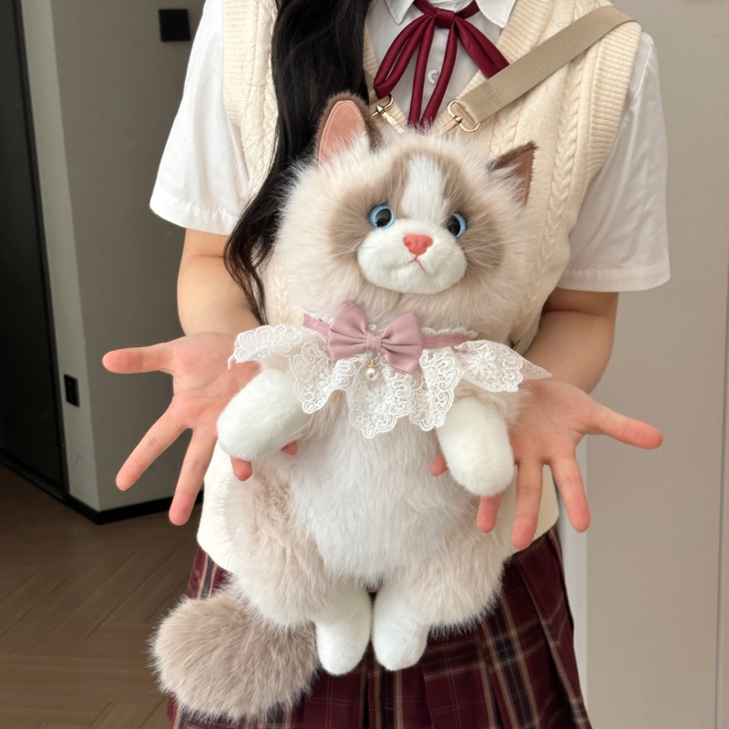仿真布偶猫背包娃娃玩偶公仔小猫咪毛绒玩具女生双肩包包生日礼物