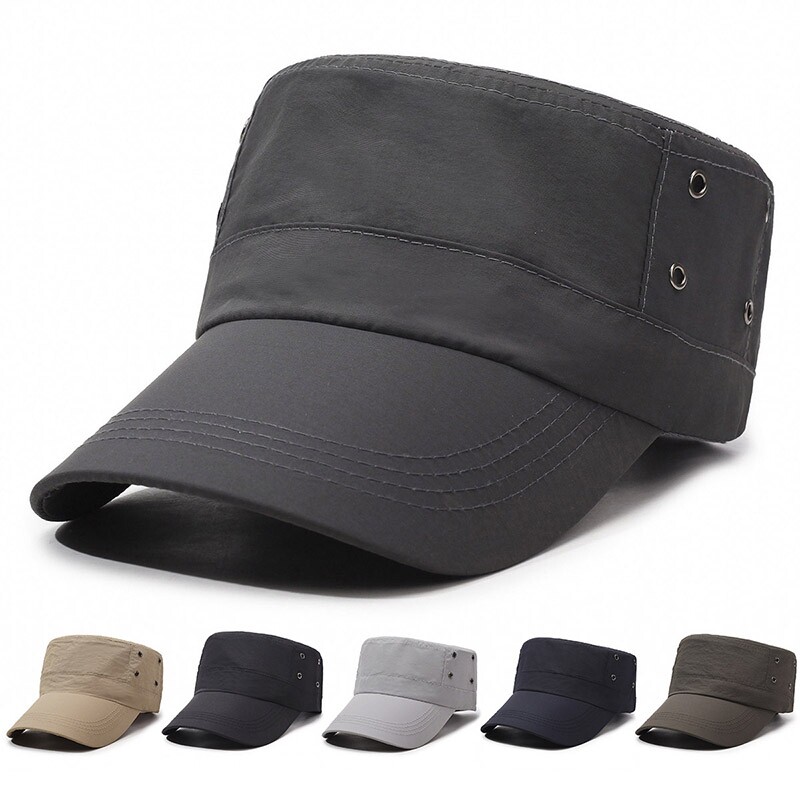 帽子男士中老年人春秋遮阳平顶帽夏季薄款老人爸爸防晒透气鸭舌帽