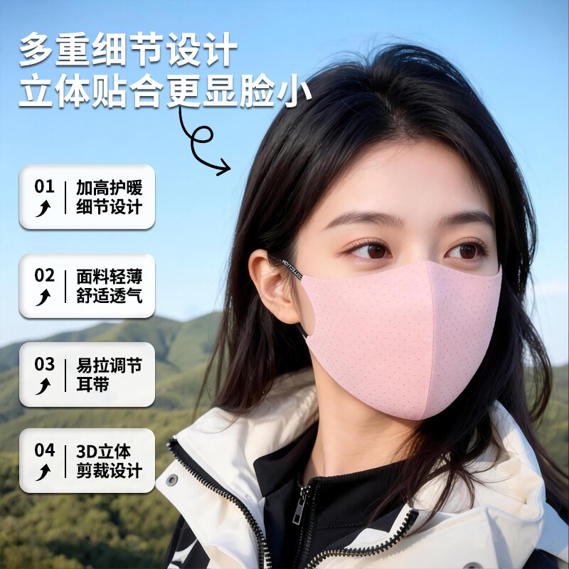 防风口罩秋冬女士纯棉防尘透气可水洗黑色潮男防风2026新款时尚