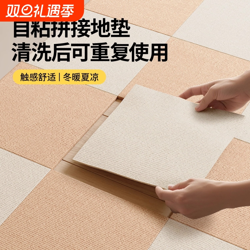 拼接地毯自粘卧室可拆洗裁剪办公室商用大面积全铺满方块地垫宠物