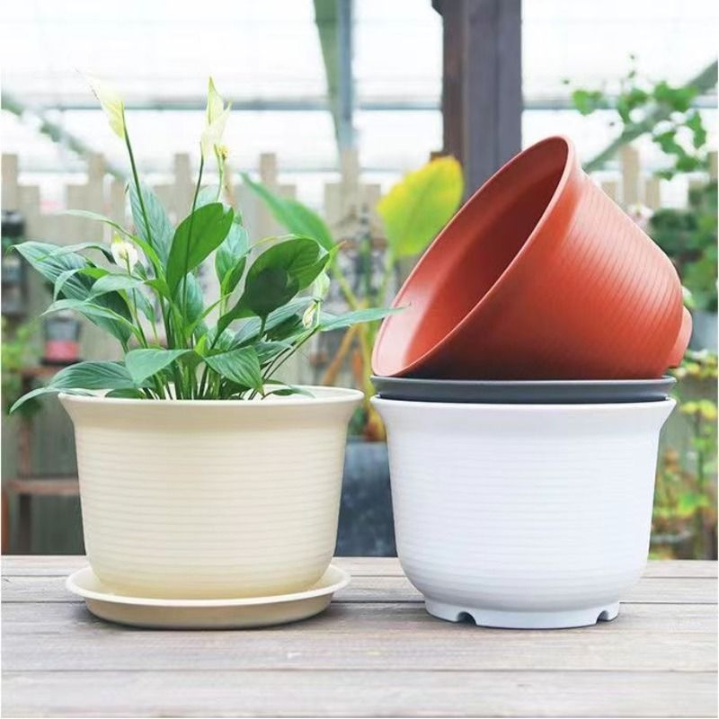 耐用塑料家用树脂花盆绿植大号庭院室内陶瓷特大超大客厅阳台桌面