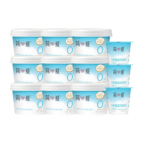 简爱0%蔗糖酸奶135g×12杯+0%蔗糖高钙滑滑100g×3杯控糖