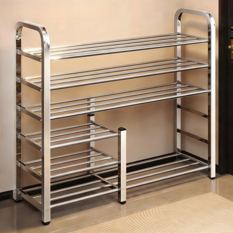 不锈钢简易鞋架家用多层室内鞋子收纳架宿舍门口出租房鞋柜结实