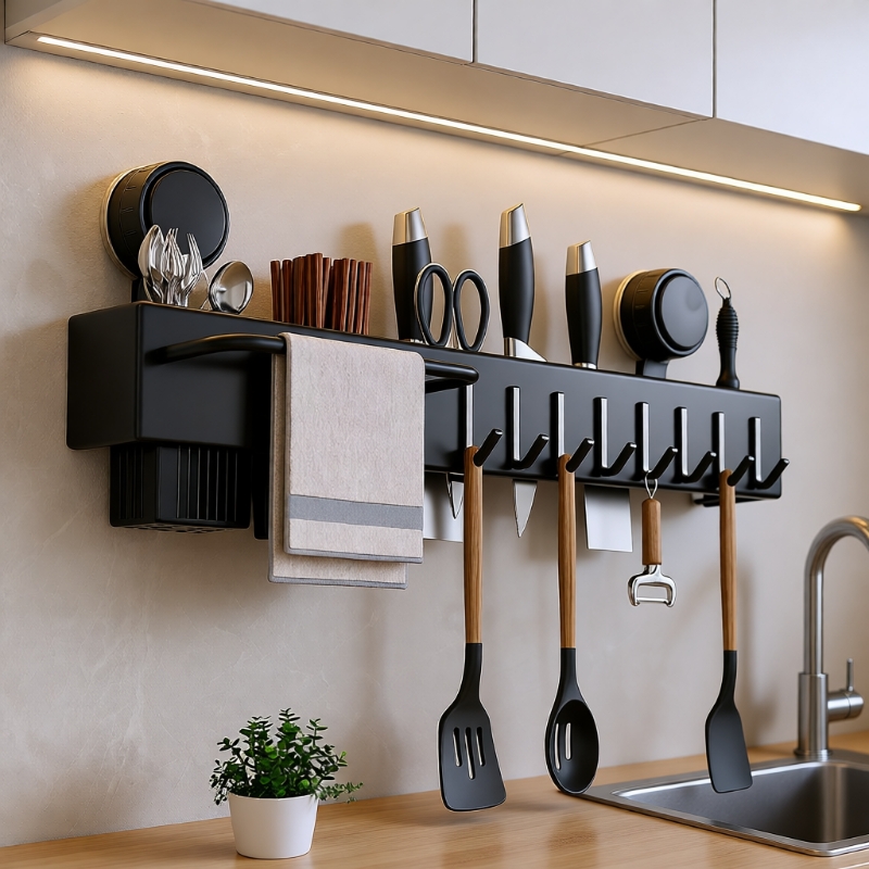 【一架多用】厨房吸盘多功能刀架