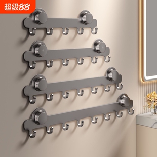 浴室门后挂钩粘钩吸盘免打孔挂衣架玄关强力承重橱柜衣帽钩置物架