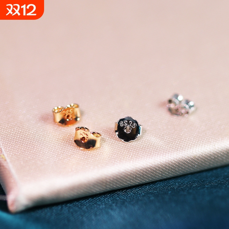 s925纯银胶耳塞银耳堵银耳帽银耳背银耳扣耳堵银饰品胶女玫瑰金