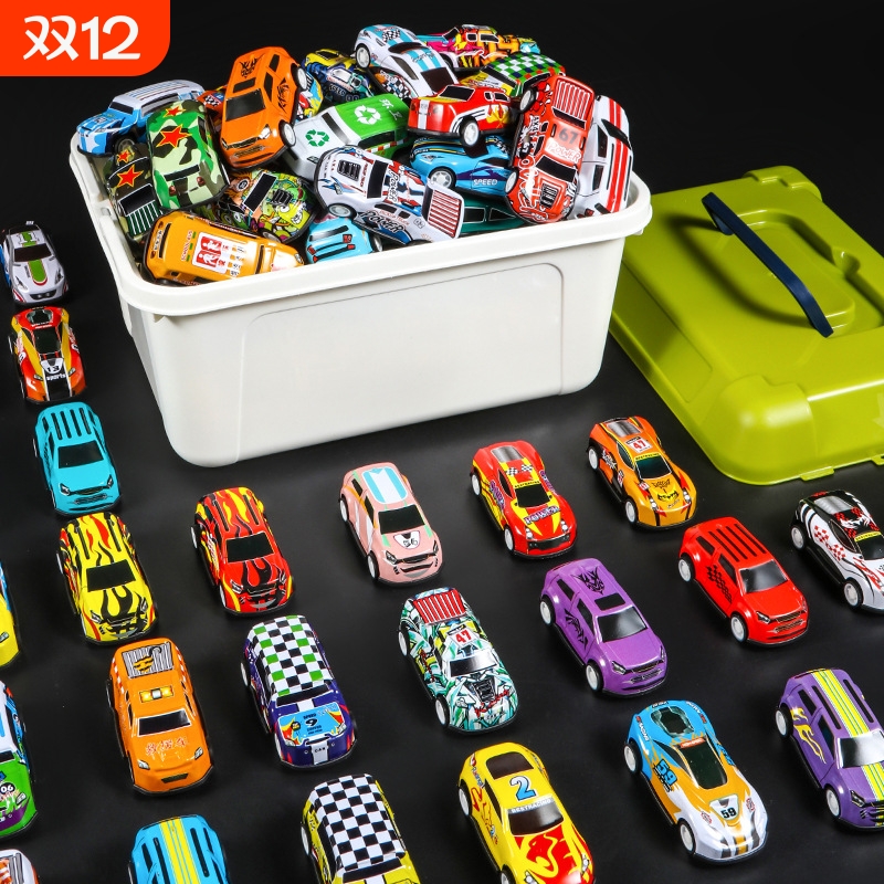 100只回力合金小汽车玩具车摆摊批发夜市儿童小朋友玩具幼儿园