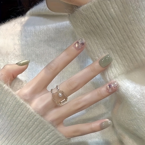 美甲穿戴甲2024新款短款猫眼中长款新娘精致小众高级感显白温柔