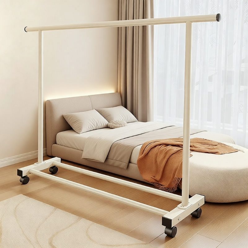 挂衣架落地卧室可移动加粗大容量简易衣帽架宿舍不占空间衣杆架子