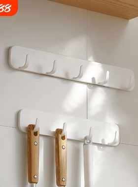 白色排钩强力粘胶免打孔连排瓷砖专用挂钩一排长条联排粘钩架无痕