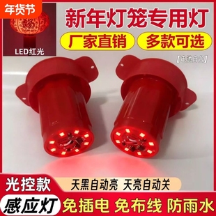 灯笼红色太阳能感光遥控led灯笼灯芯专用伴侣年货灯笼