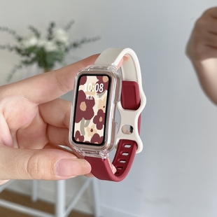 硅胶表带蝴蝶扣智能运动手环荣耀手环七八九十代腕带男女款 8NFC版 反扣band8代替换带高级 适用于华为手环10