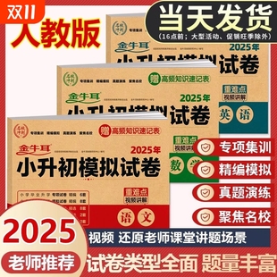 2025年小升初模拟试卷真题卷必刷题人教版 语文数学英语小学毕业总复习资料六年级下册试卷分班测试卷全套名校冲刺练习册含2024真题