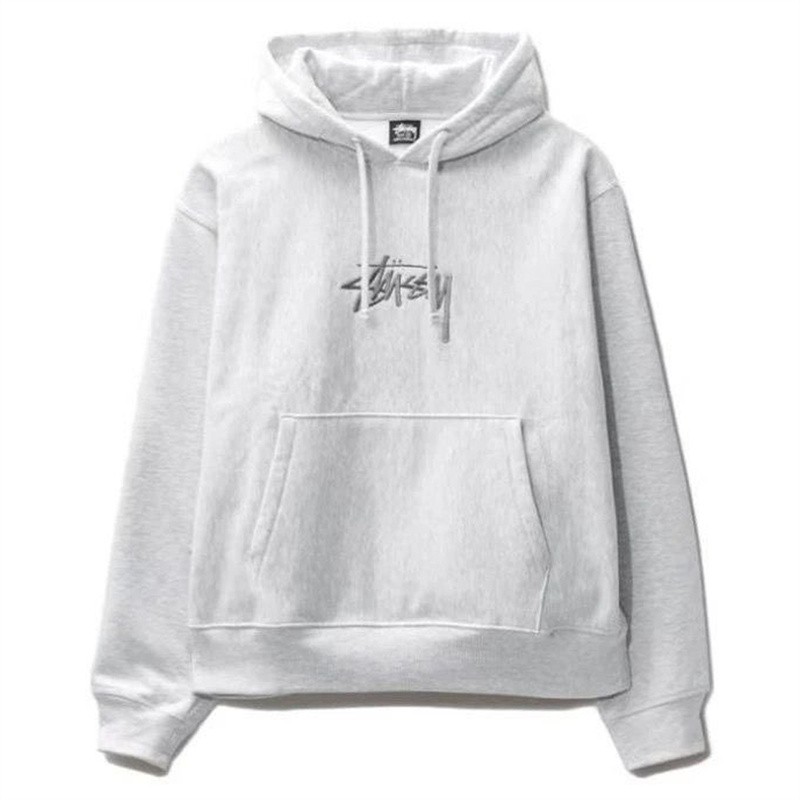 潮牌斯图西Stu连帽卫衣前面绣花帽子刺绣重磅高版本秋冬加绒亲子