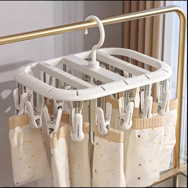 儿童晒衣架婴儿宝宝多功能衣架带裤夹小衣架挂钩整理神器晾晒