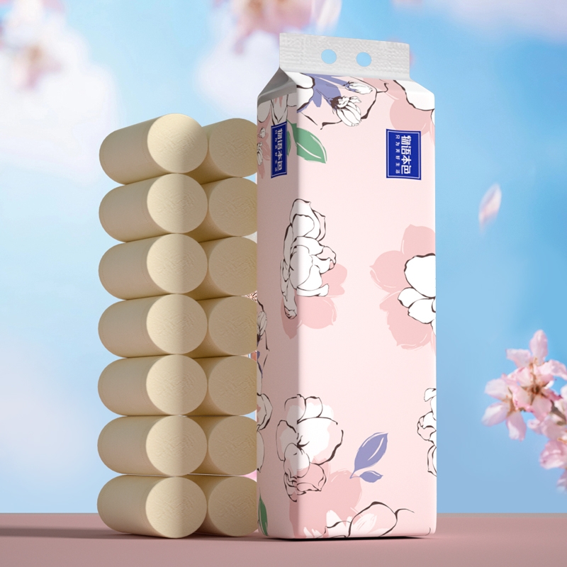 物语本色原生竹浆4层加厚卷纸一提共14卷