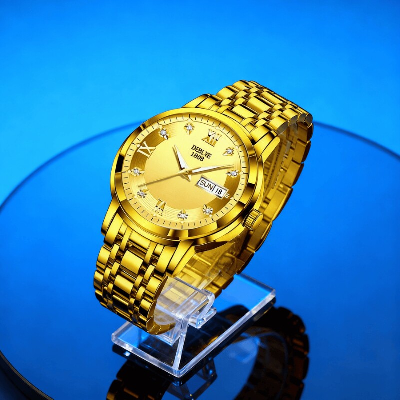 男款手表全自动非机械表钢带商务防水石英腕表高级感男士正品名牌