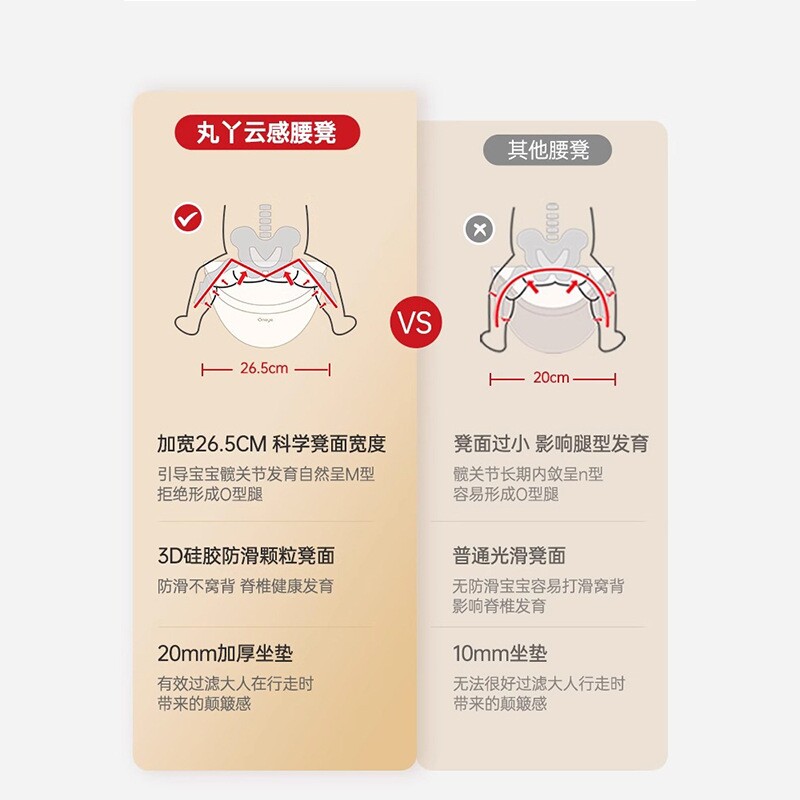 丸丫云感腰凳婴儿轻便夏季宝宝背带多功能透气坐凳抱抱托抱娃神器