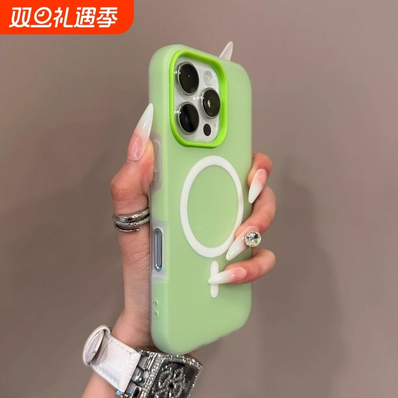 新款二合一适用17苹果16Promax磁吸手机壳iPhone15pro果冻色14/11/12全包防摔13pm男女简约11纯色ip16保护套