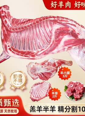 羊肉新鲜半只羊10斤羊腿肉羔羊肋排手把肉羊蝎子火锅食材礼盒冷冻