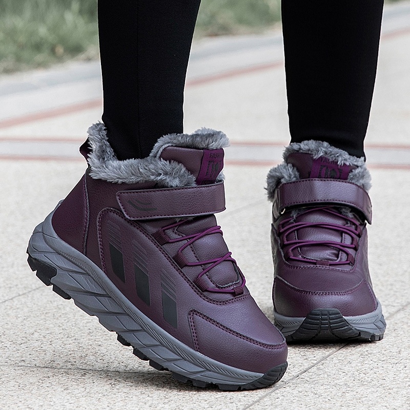 回力老人鞋女冬季新款加绒保暖棉鞋防水防滑中老年户外雪地靴