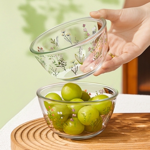 微波炉专用碗家用2025新款高颜值玻璃碗耐高温饭碗特别漂亮的碗
