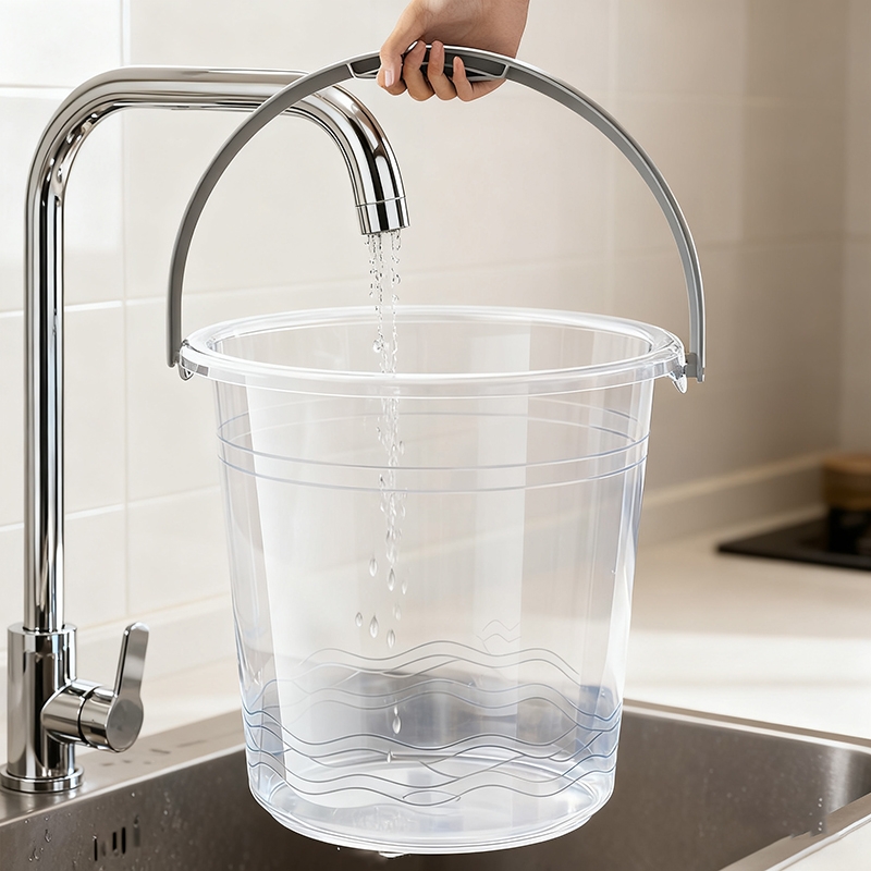 学生宿舍用透明水桶加厚塑料桶储水桶家用手提洗衣桶洗澡桶三件套