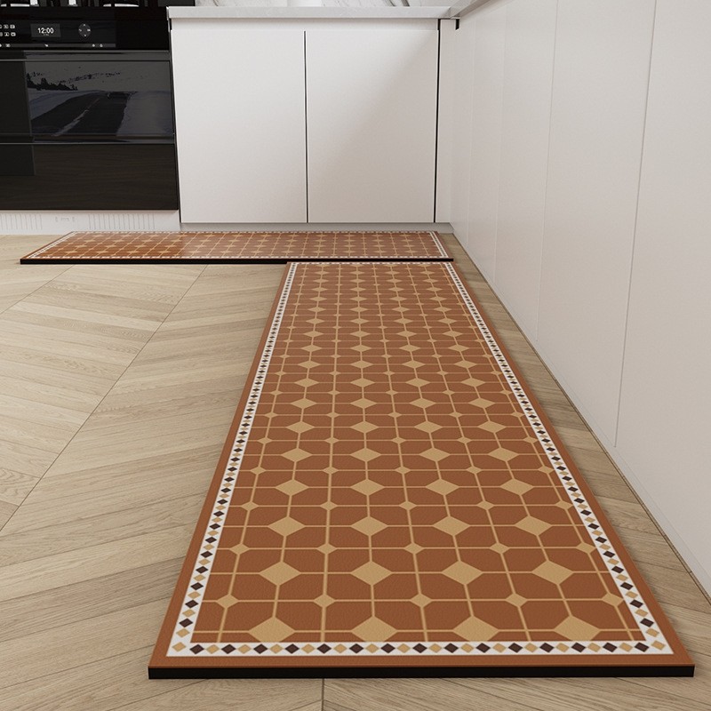 厨房地垫防滑防油可擦免洗新款现代简约地毯pvc防水免清洗脚垫子